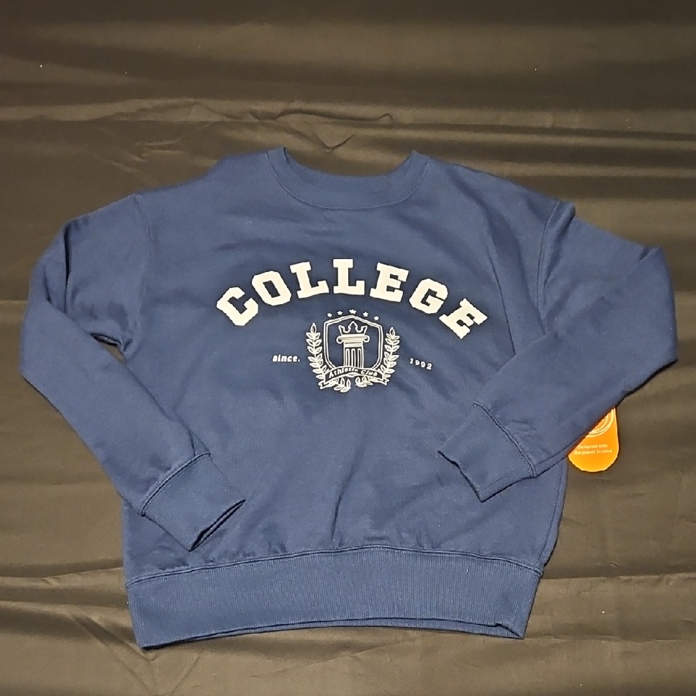 Wonder Nation Blue College Crew Neck Sweater